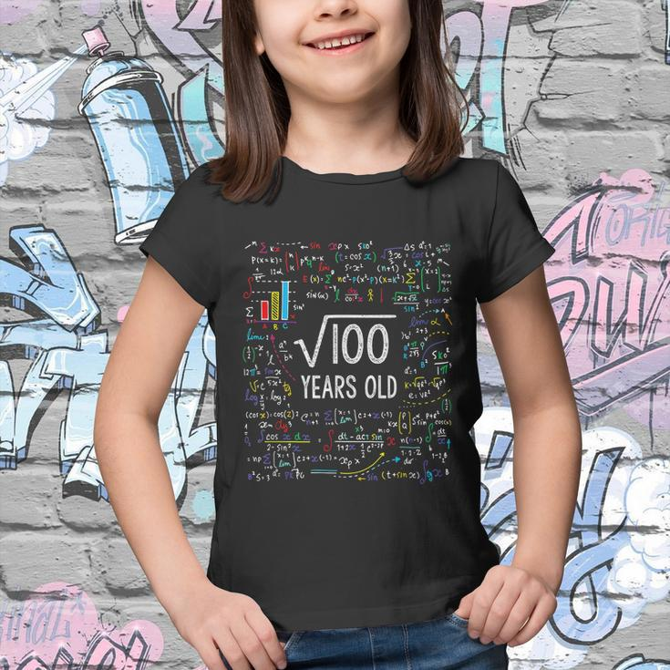 Square Root Of 100 10Th Birthday 10 Year Old Gifts Math Bday Tshirt Youth T-shirt