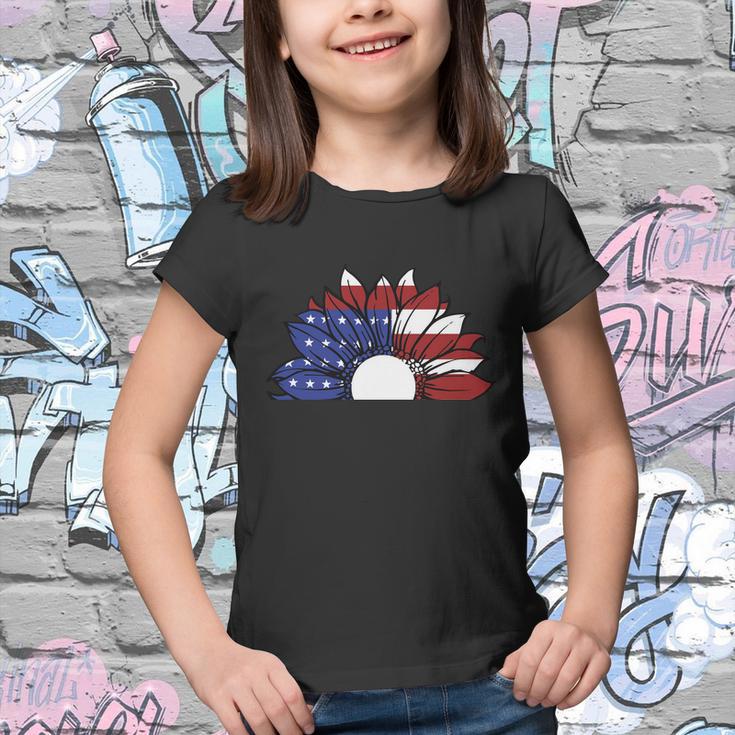 Sunflower American Flag 4Th Of July Independence Day Patriotic V2 Youth T-shirt