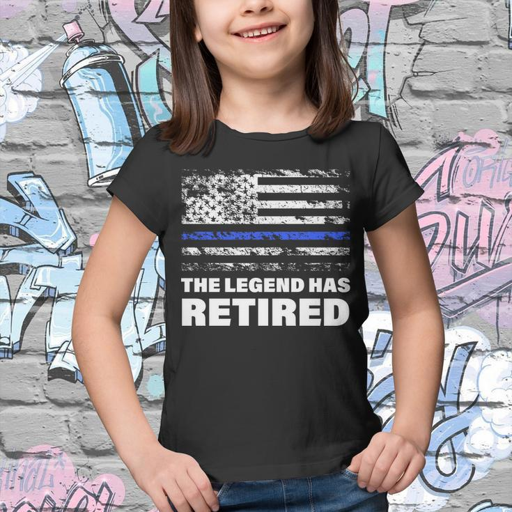 The Legend Has Retired Blue Thin Line Tshirt Youth T-shirt