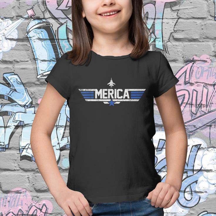 Top Merica For 4Th Of July Us Patriotic America Gun Youth T-shirt