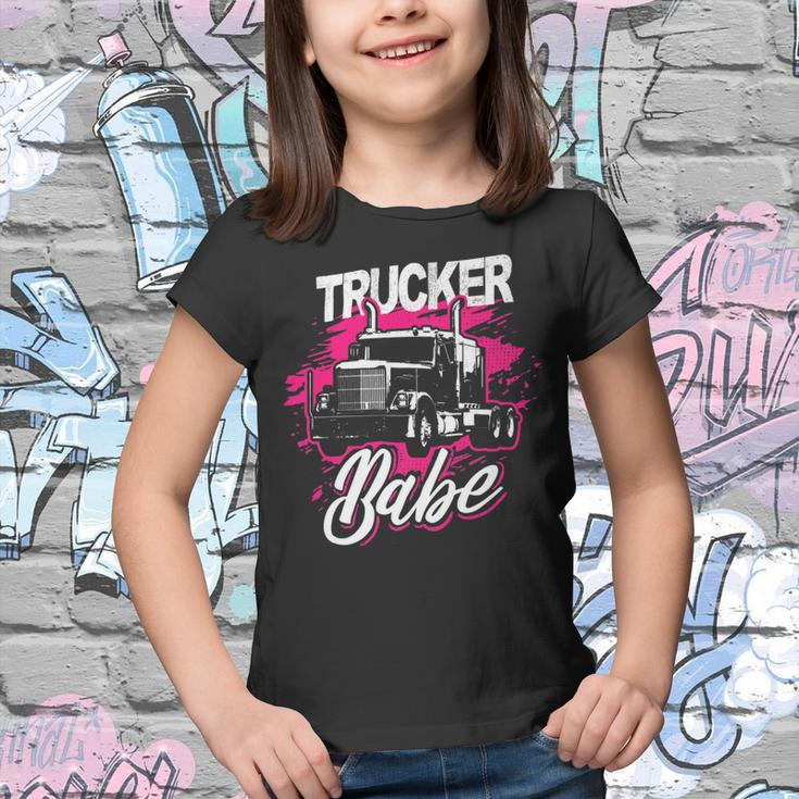 Trucker Trucker Babe Female Truck Driver Woman Trucker Youth T-shirt