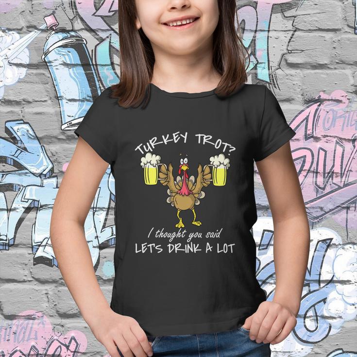 Turkey Trot Lets Drink A Lot Thanksgiving Day 5K Run Beer Youth T-shirt