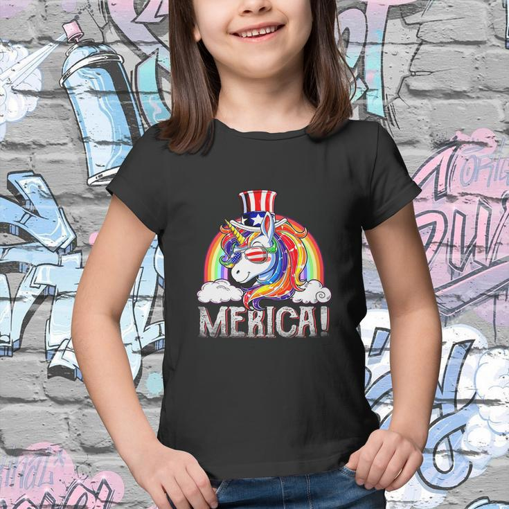 Unicorn 4Th Of July Merica Girl Rainbow Youth T-shirt