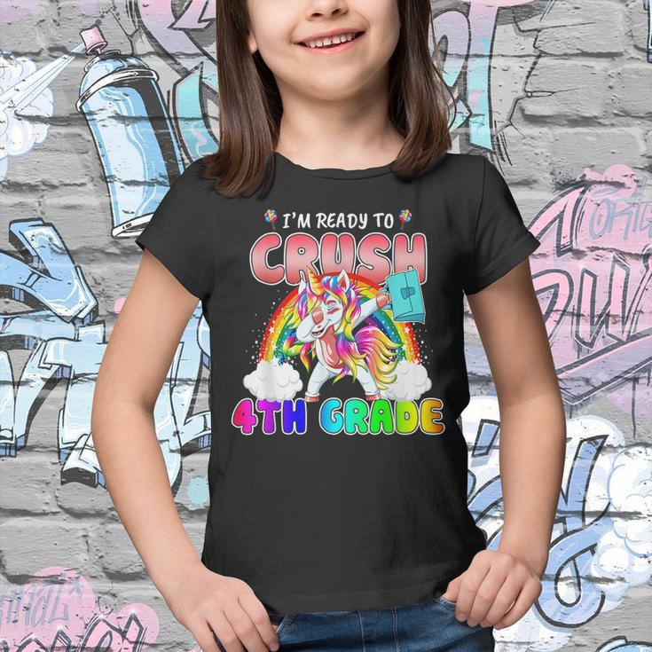 Unicorn Dabbing Im Ready To Crush 4Th Grade Back To School Youth T-shirt