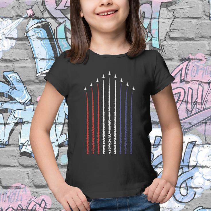 Us American Flag With Fighter Jets For 4Th Of July Gift Youth T-shirt