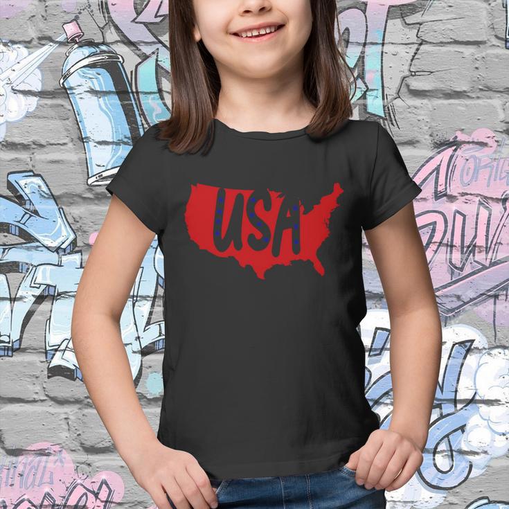 Usa Map Patriotic Celebrate 4Th Of July Youth T-shirt