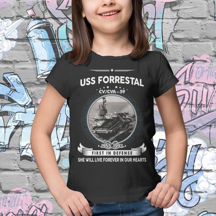 Uss Forrestal Cv 59 Cva 59 Front Style Youth T-shirt