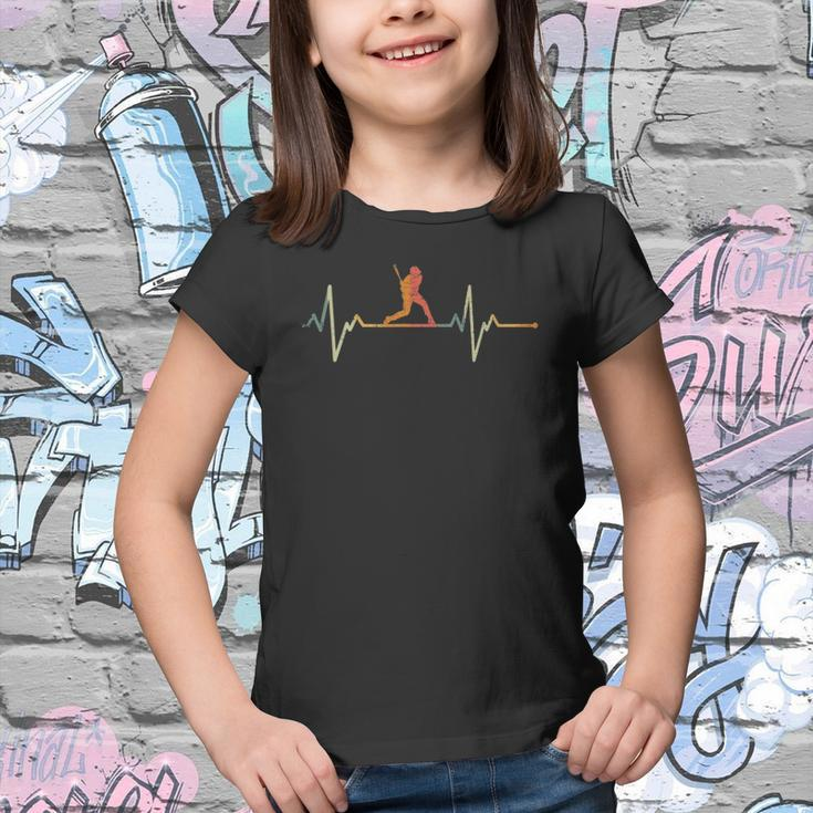 Vintage Baseball Player Gift Heartbeat Baseball Youth T-shirt