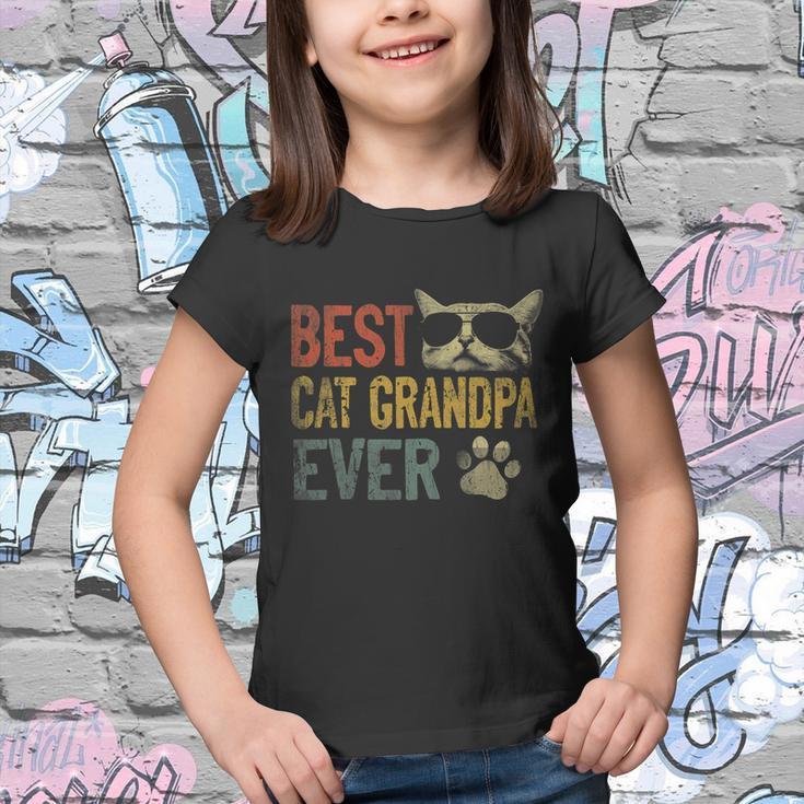 Vintage Best Cat Grandpa Ever Shirt Cat Grandpa Fathers Day Youth T-shirt