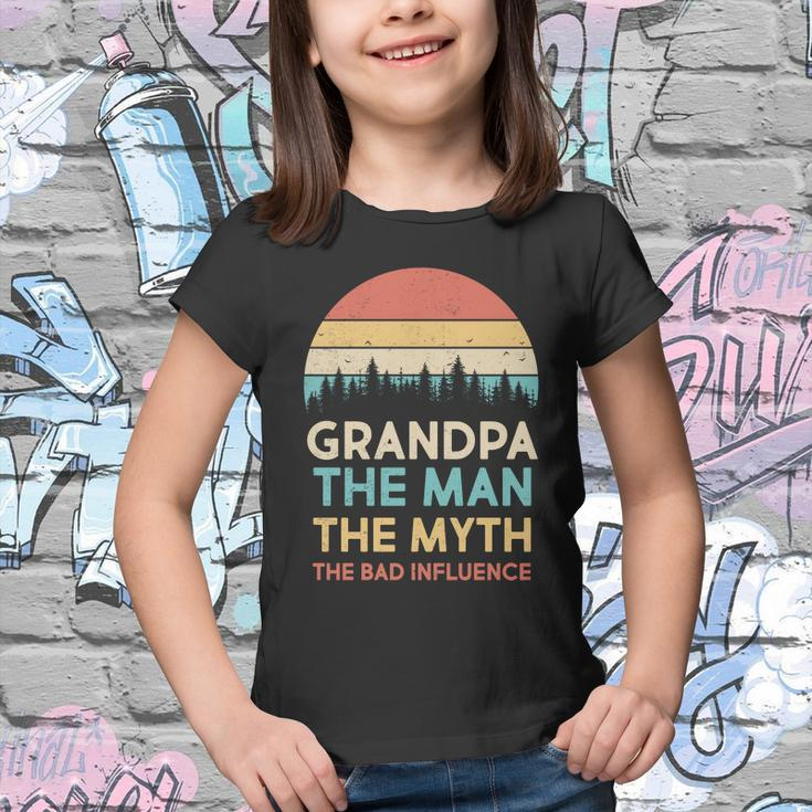 Vintage Grandpa Man Myth The Bad Influence Tshirt Youth T-shirt