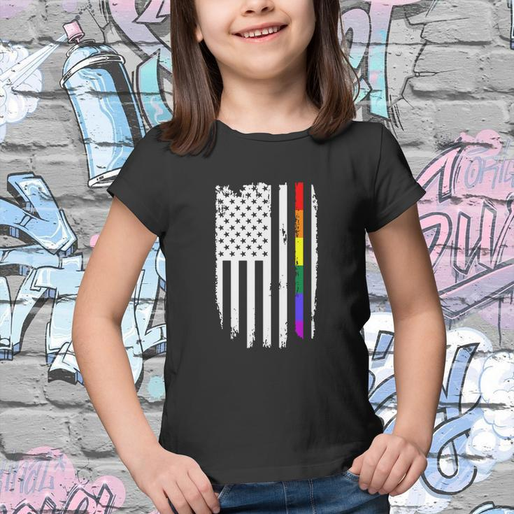 Vintage Lgbt Rainbow American Flag Lgbt Pride Youth T-shirt