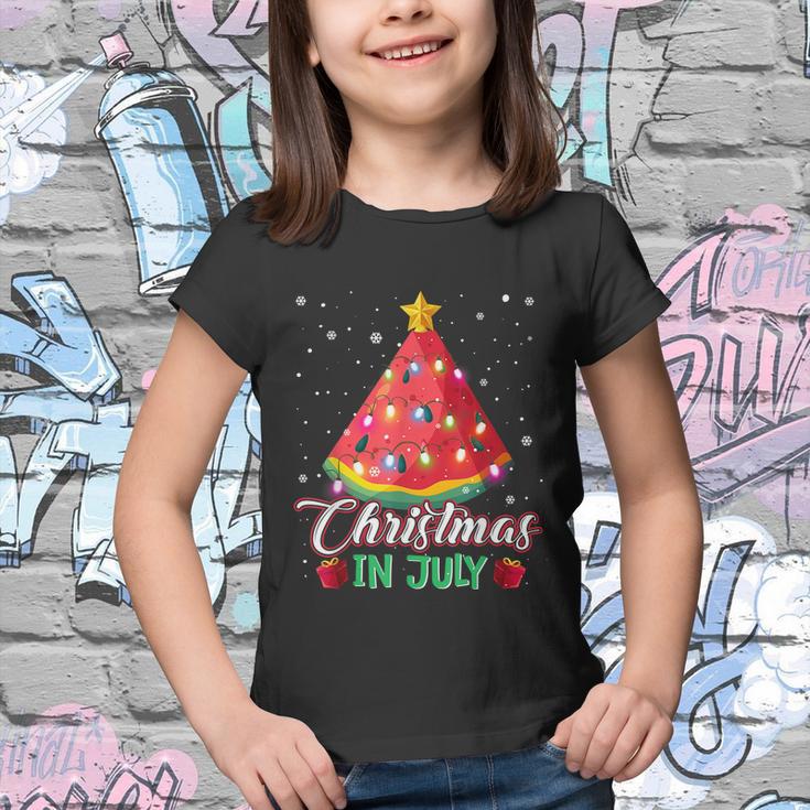 Watermelon Christmas Tree Christmas In July Summer Vacation Youth T-shirt