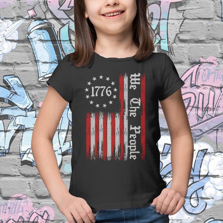 We The People 1776 Distressed Usa American Flag Tshirt Youth T-shirt