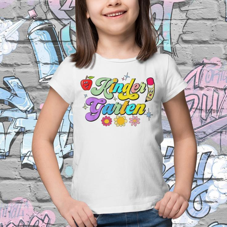 Groovy Kindergarten Vibes Retro Back To School Teachers Kids Youth T-shirt