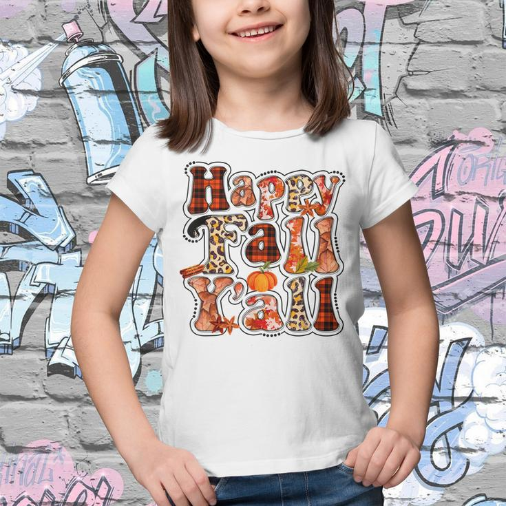 Happy Fall Yall Autumn Vibes Halloween For Autumn Lovers Youth T-shirt
