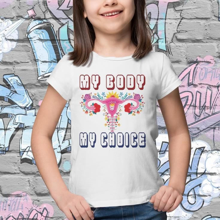 My Body My Choice Pro Roe Floral Uterus Youth T-shirt