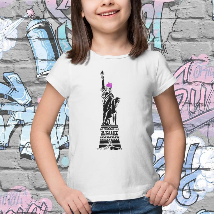 Statue Of Liberty Kitty Ears Resist Feminist Youth T-shirt