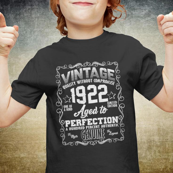 100Th Birthday Vintage 1922 Aged To Perfection Genuine Youth T-shirt