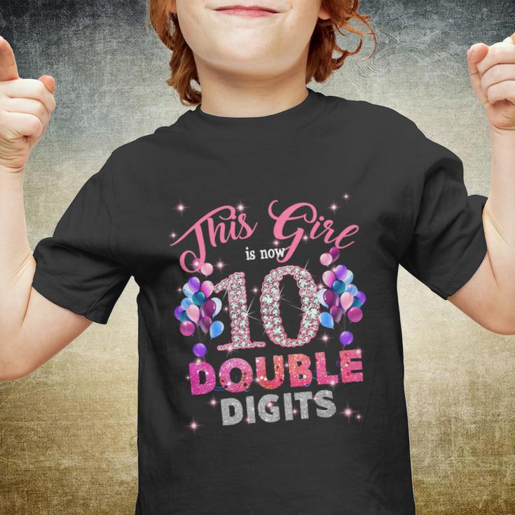 10Th Birthday Funny Gift This Girl Is Now 10 Double Digits Meaningful Gift Youth T-shirt