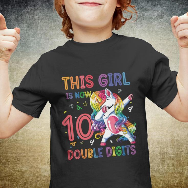 10Th Birthday Gift Girls This Girl Is Now 10 Double Digits Funny Gift Youth T-shirt