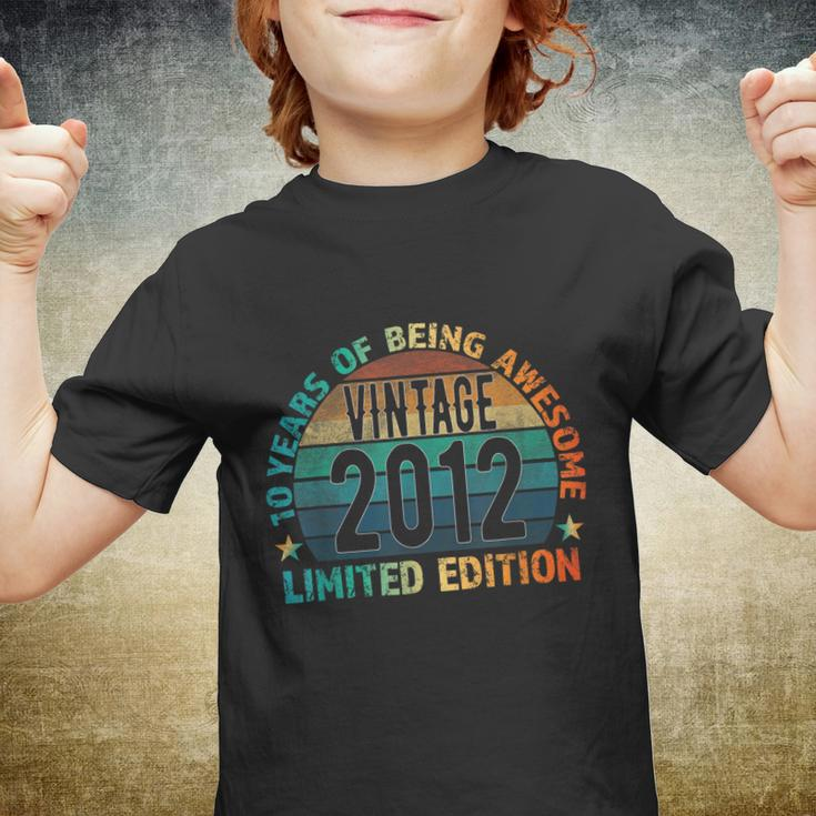10Th Birthday Gift Kids Vintage 2012 10 Years Old Colored Youth T-shirt