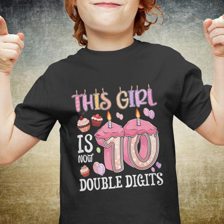 10Th Birthday This Girl Is Now 10 Years Old Double Digits Youth T-shirt