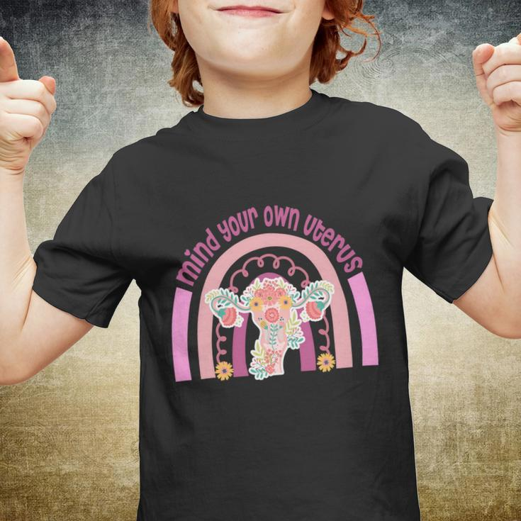 1973 Pro Roe Rainbow Mind You Own Uterus Womens Rights Youth T-shirt