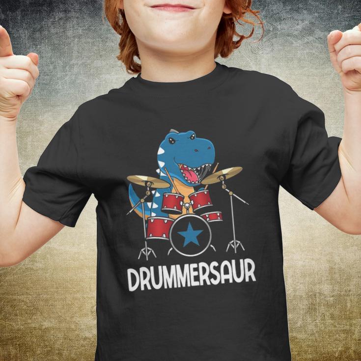 Drummersaur Percussionist Drummer For Kids Youth T-shirt