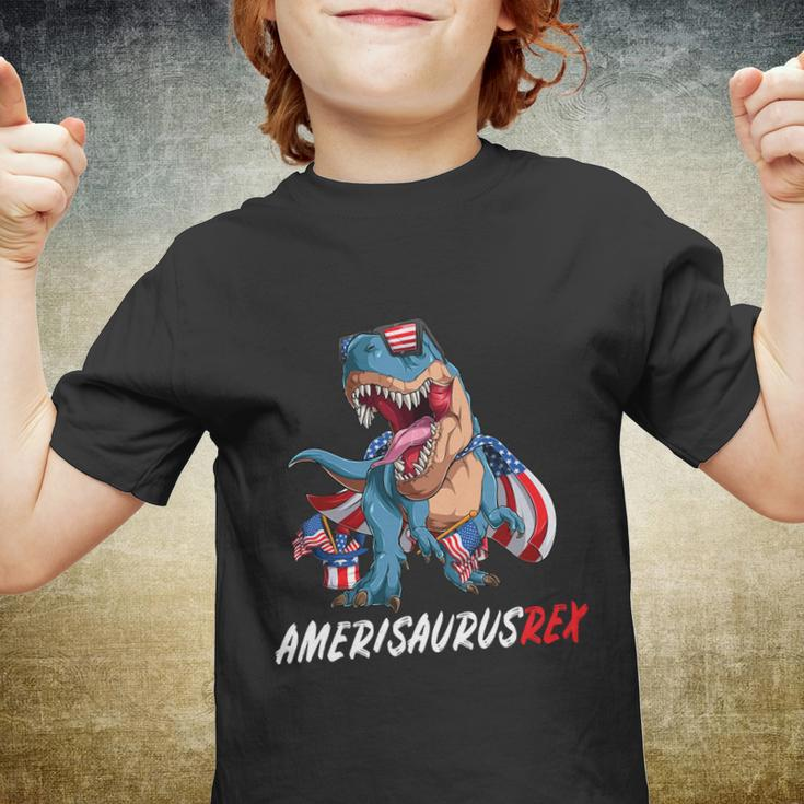 4Th July Tfunny Giftrex America Dinosaur Independence Day Patriot Usa Gift Youth T-shirt
