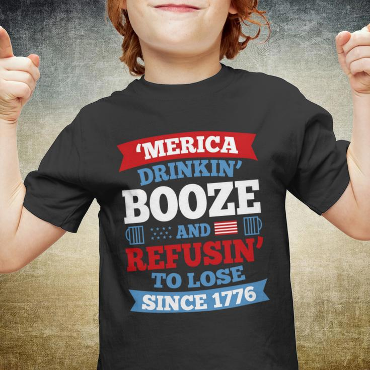 4Th Of July Merica Drinkin Booze 1776 Usa Youth T-shirt