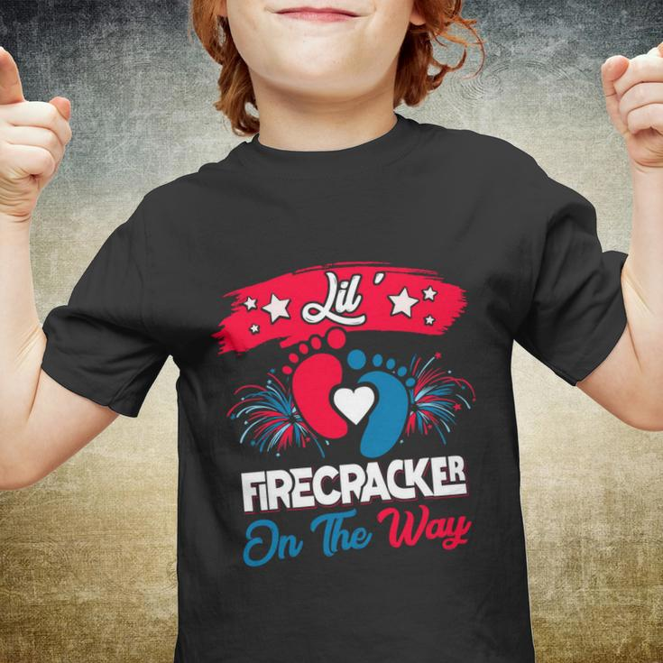 4Th Of July Pregnancy Patriotic Lil Firecracker On The Way Gift Youth T-shirt