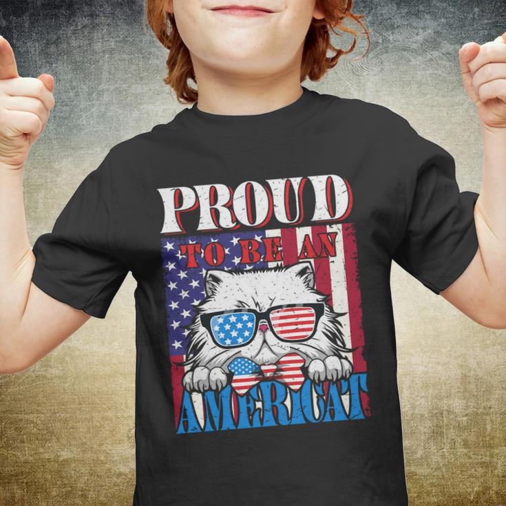 4Th Of July Proud To Be An American Cat Lover Youth T-shirt