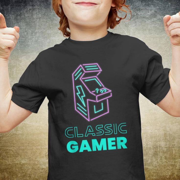 70S 80S 90S Vintage Retro Arcade Video Game Old School Gamer V6 Youth T-shirt