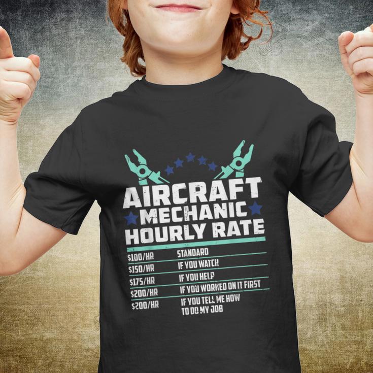 Aircraft Technician Hourly Rate Airplane Plane Mechanic Youth T-shirt