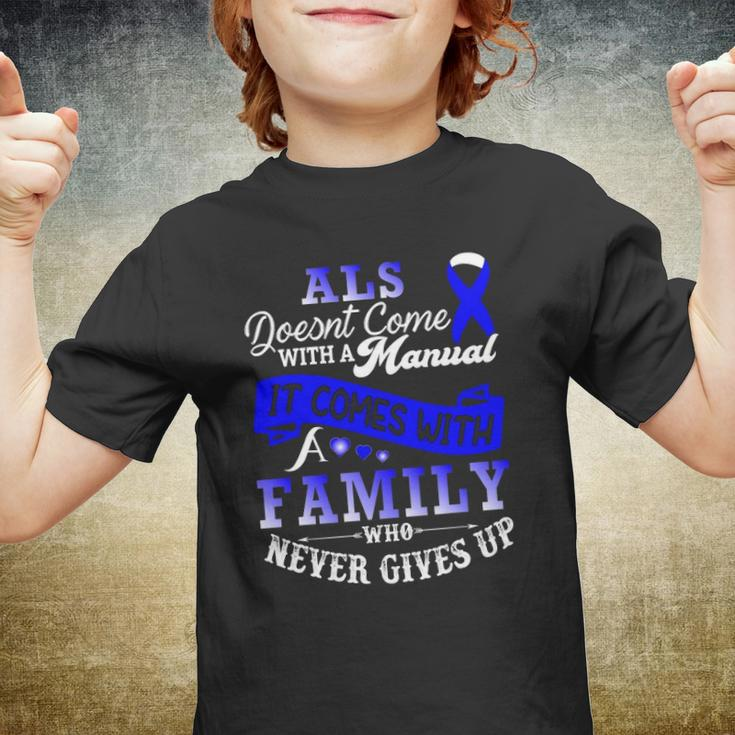 Als Awareness Support Als Fighter Als Warrior Als Family Youth T-shirt