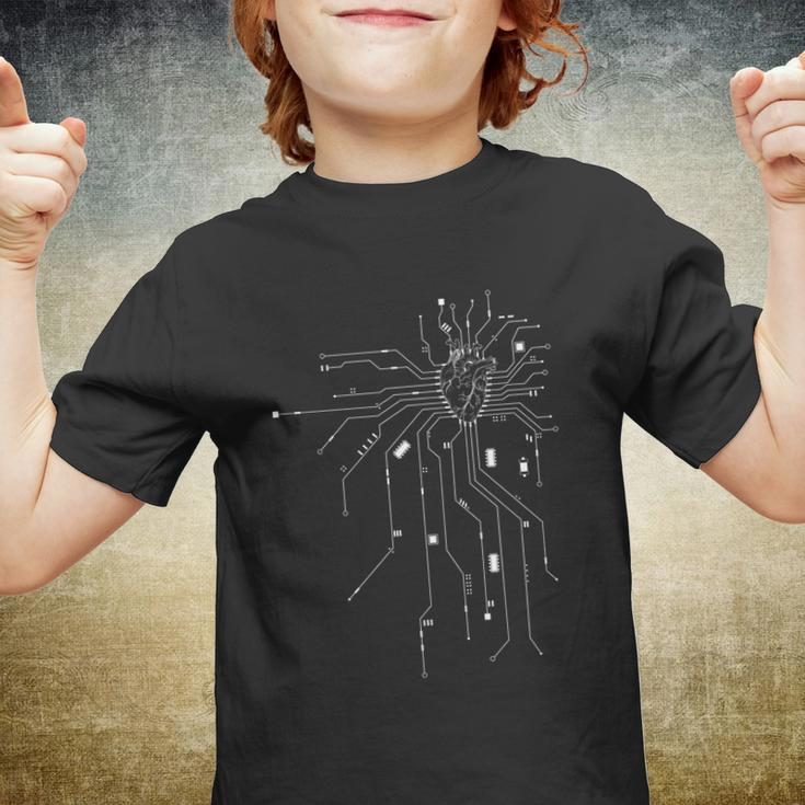 Anatomical Heart Cpu Processor Pcb Board Computer Programmer Cute Gift Youth T-shirt