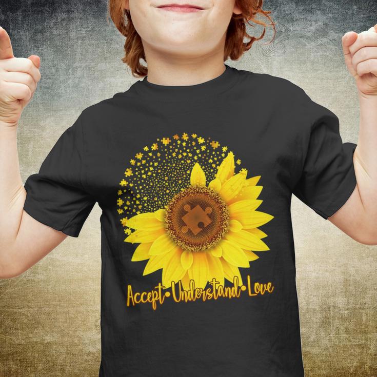 Autism Awareness Sunflower Puzzle Youth T-shirt