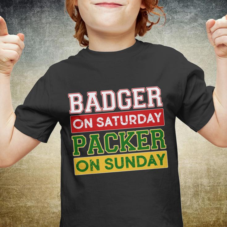 Badger On Saturday Packer On Sunday Tshirt Youth T-shirt