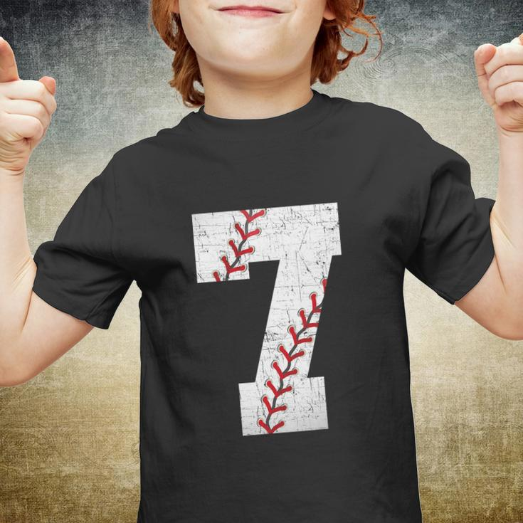 Baseball Softball Lover Seven Years Funy 7Th Birthday Boy Youth T-shirt