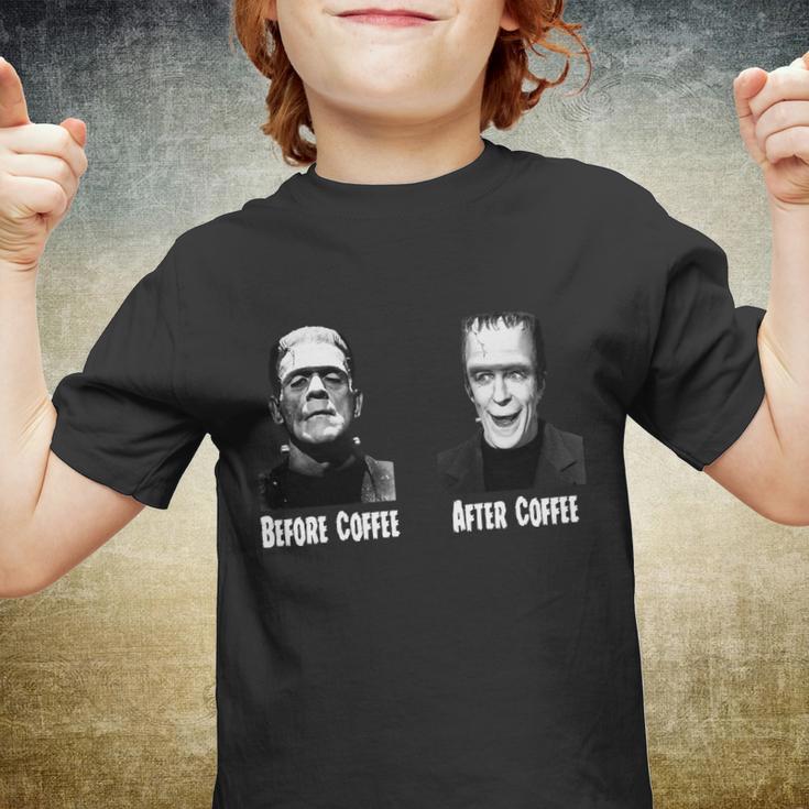 Before Coffee After Coffee Funny Monster Tshirt Youth T-shirt