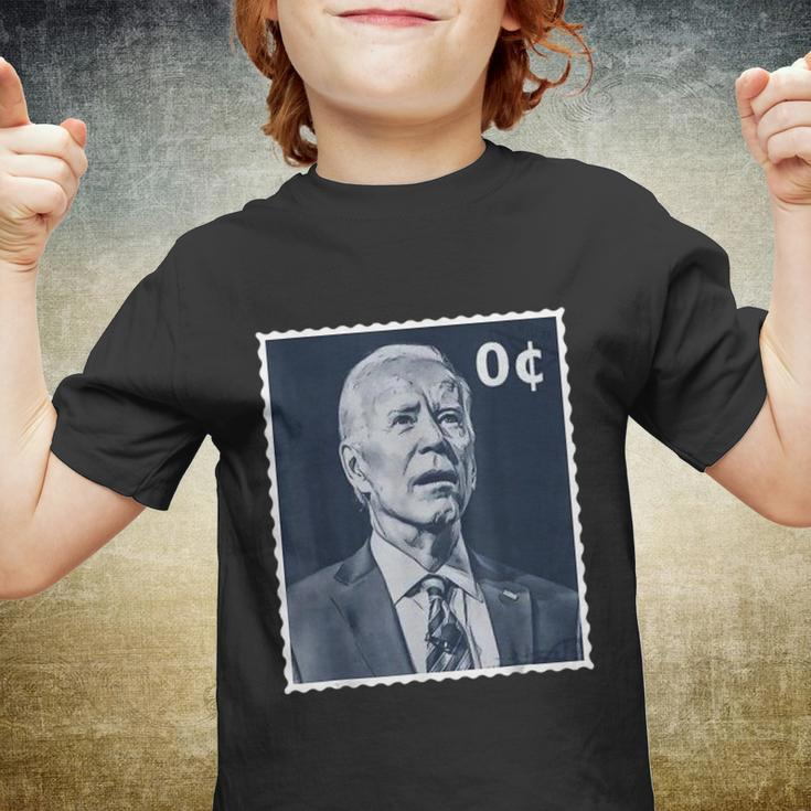 Biden Zero Cents Stamp 0 President Joe Biden Youth T-shirt