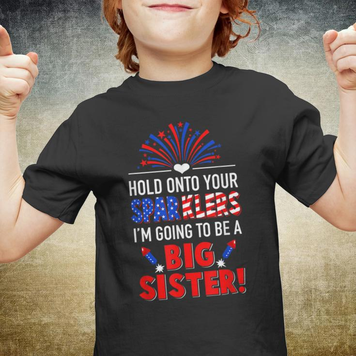 Big Sister Sparkler 4Th Of July Pregnancy Announcement V2 Youth T-shirt
