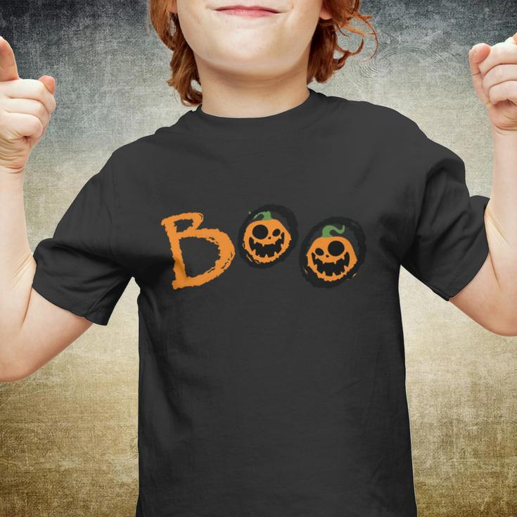 Boo Pumpkin Halloween Quote Youth T-shirt