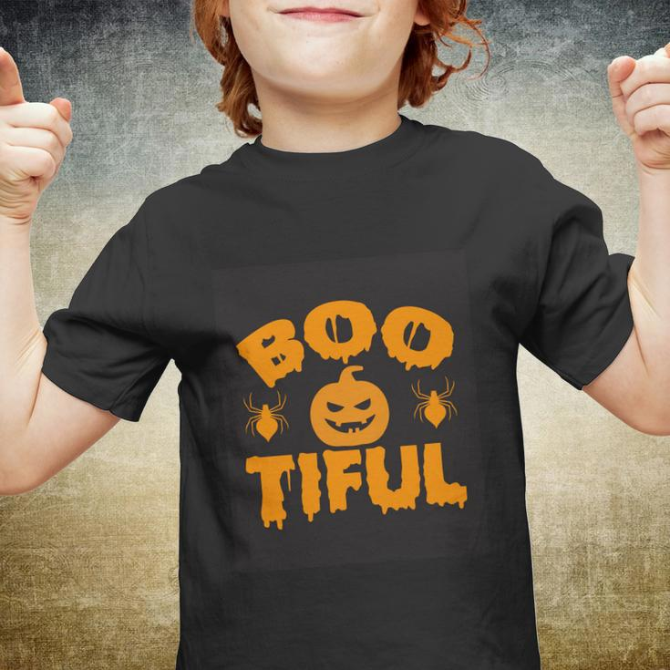 Boo Tiful Pumpkin Halloween Quote Youth T-shirt