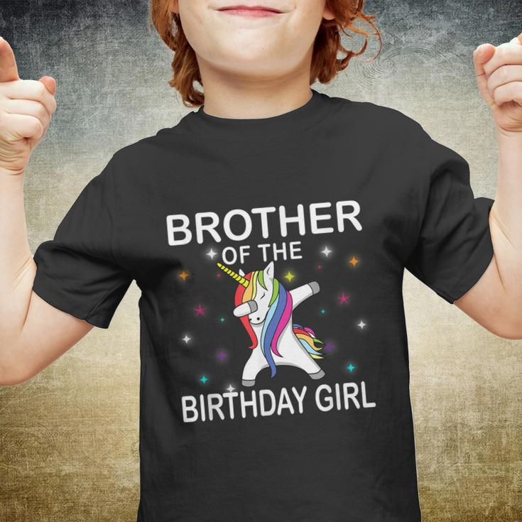 Brother Of The Birthday Girl Unicorn Dabbing Party Tshirt Youth T-shirt
