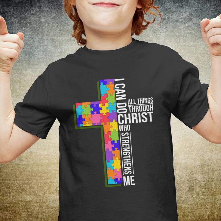 Can Do All Things Through Christ Autism Awareness Tshirt Youth T-shirt