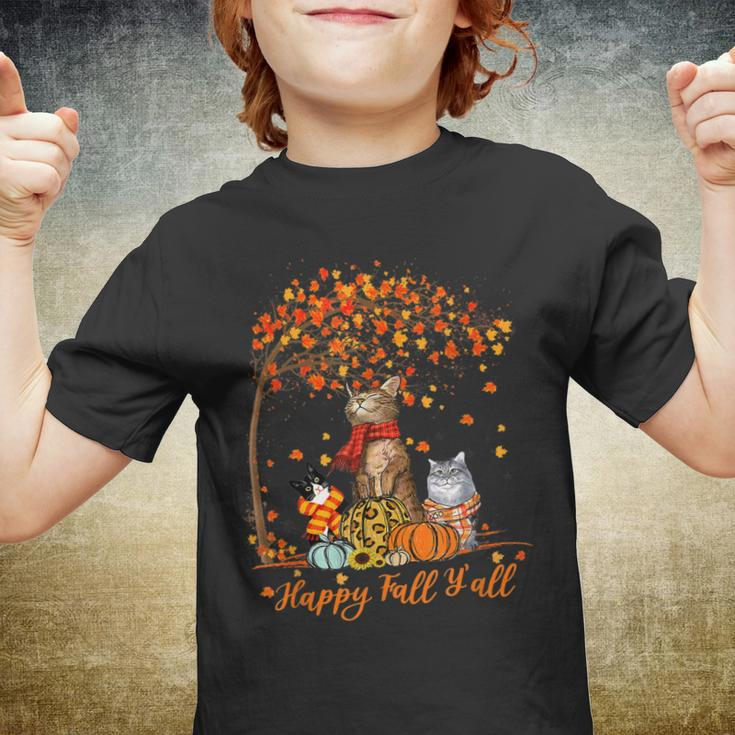 Cat It’S Fall Y’All Pumpkin Autumn Halloween Cat Fall Autumn Youth T-shirt