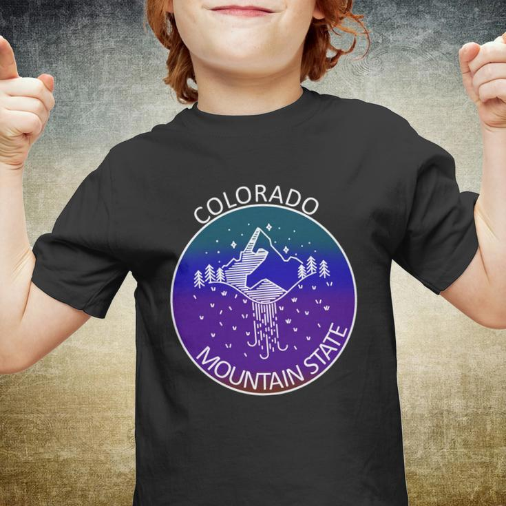 Colorful Colorado Mountain State Logo Youth T-shirt