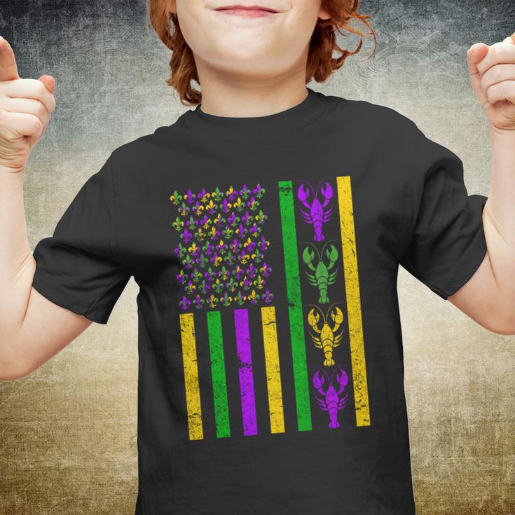 Crawfish Fleur-De-Lis Flag Mardi Gras Tshirt Youth T-shirt