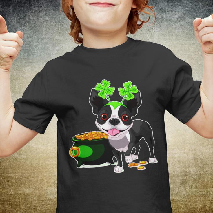 Cute Boston Terrier Shamrock St Patricks Day Youth T-shirt